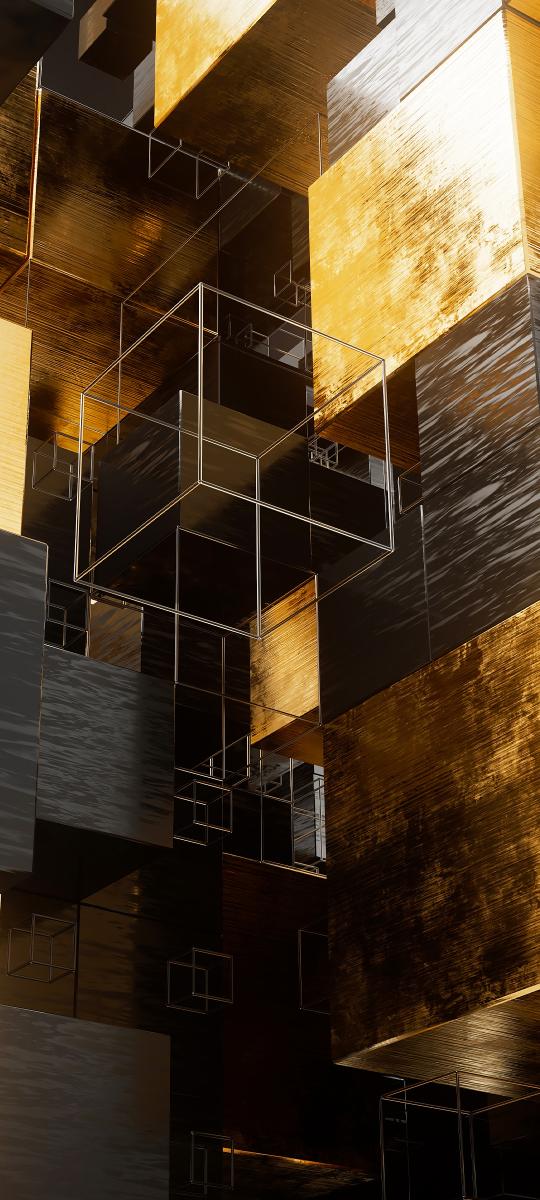 Golden Abstract Cubes - Related StockWalls wallpaper