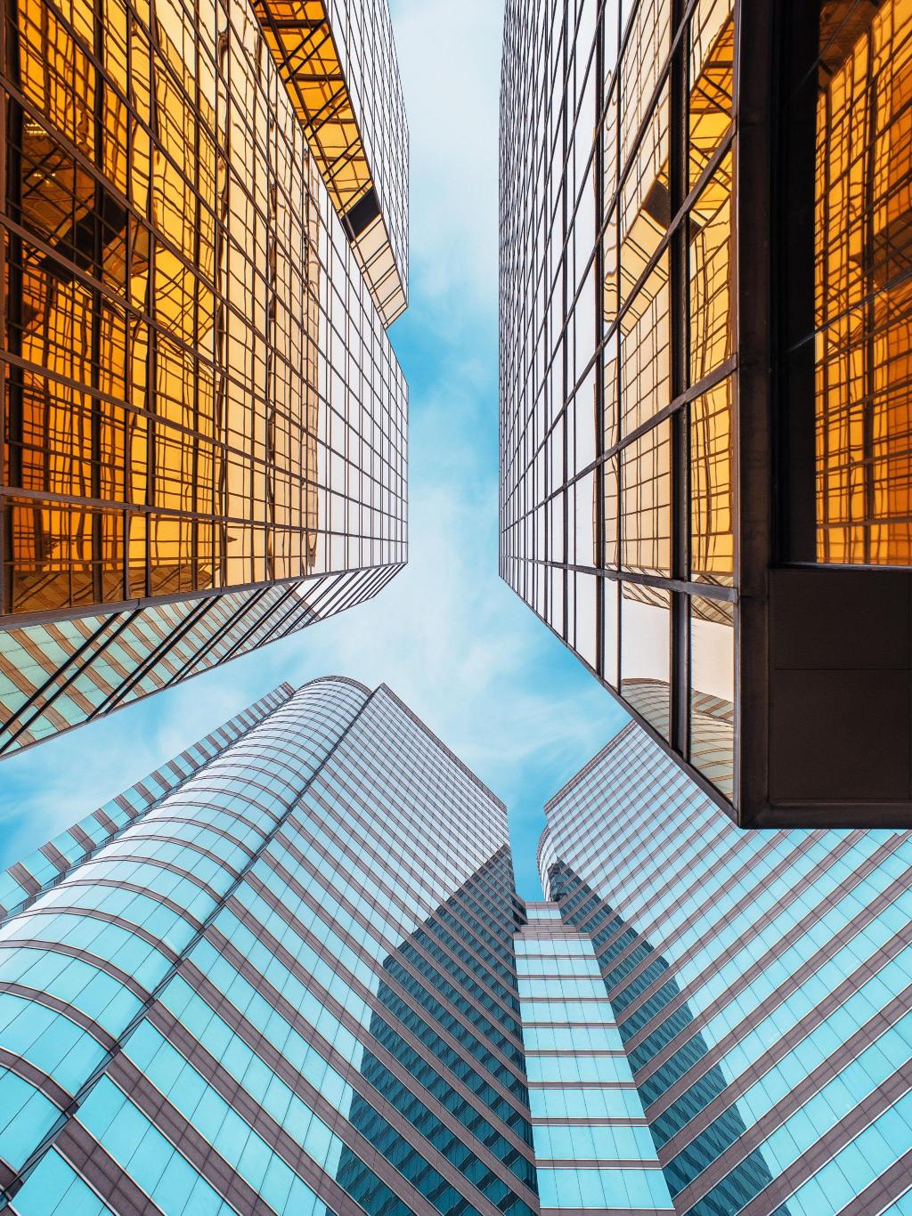 Golden & Blue Towers - apple Wallpaper