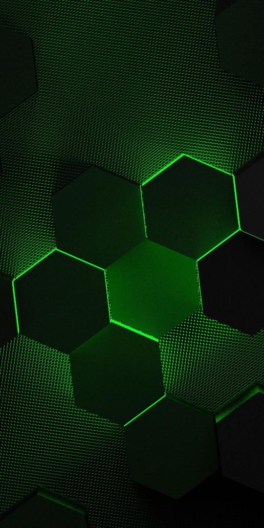 Green Hexagonal Grid - Asus Wallpaper