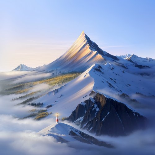 Majestic Mountain Lighthouse - Vivo Wallpaper