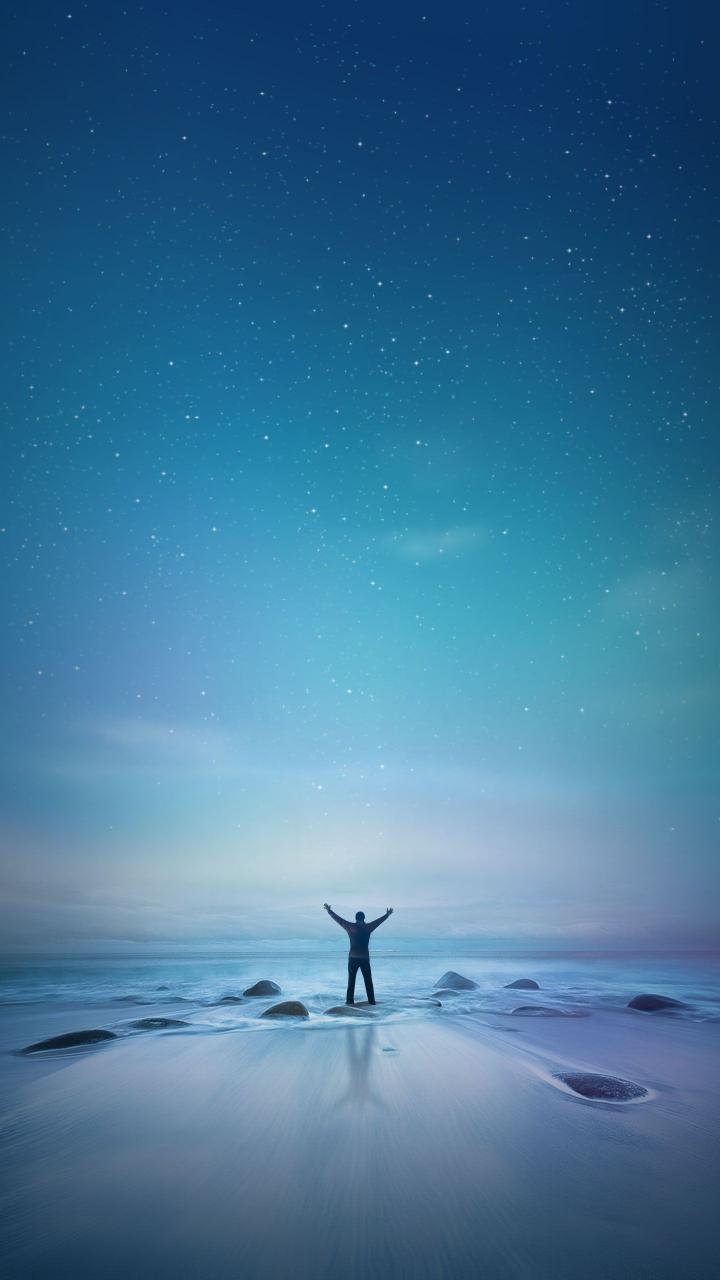Man Under Starry Sky - Related StockWalls wallpaper