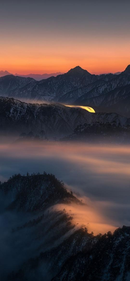 Misty Mountain Sunrise Glow - Related Dope Wallpapers wallpaper