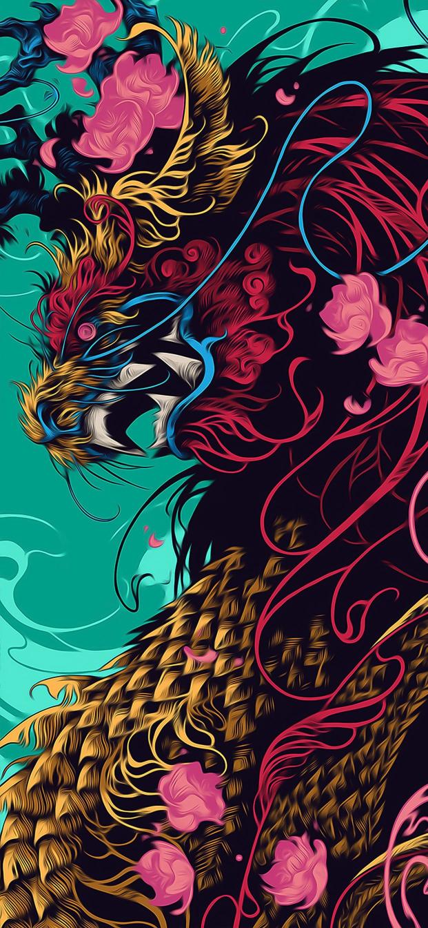 Mythical Beast Floral - apple Wallpaper