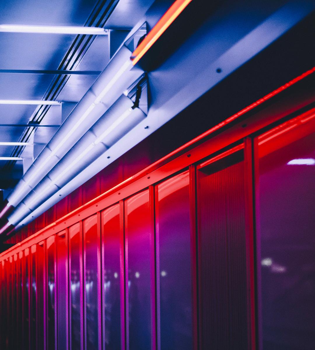 Neon Tunnel Reflections