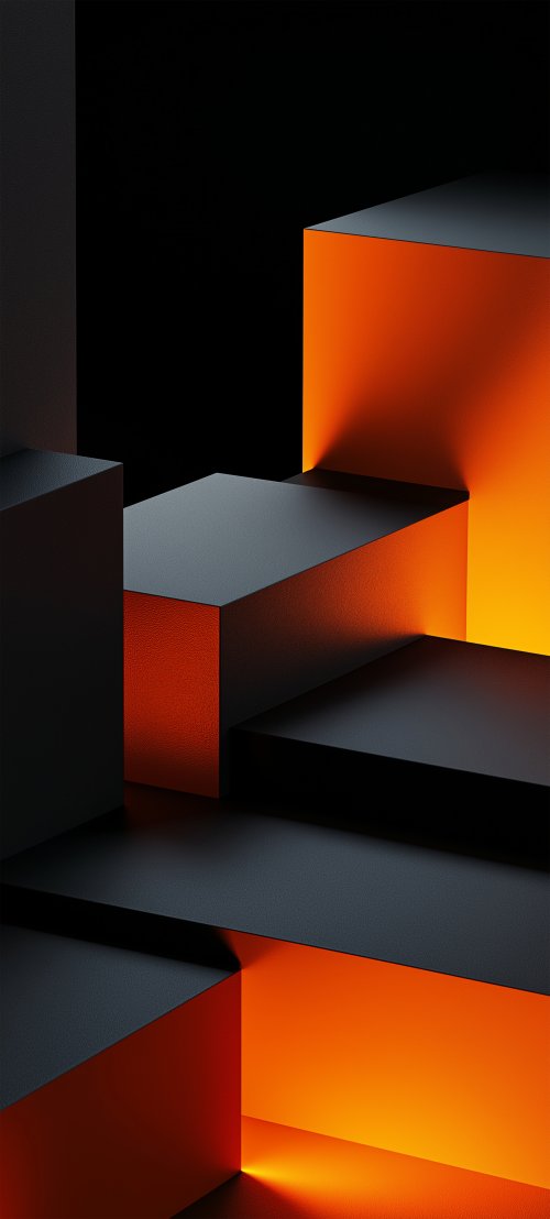 Orange Glow Cubes - abstract Wallpaper