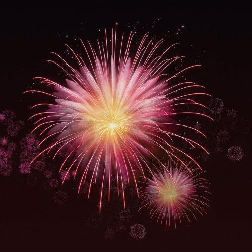 Pink and Gold Fireworks Display - Related Dark Wallpapers wallpaper