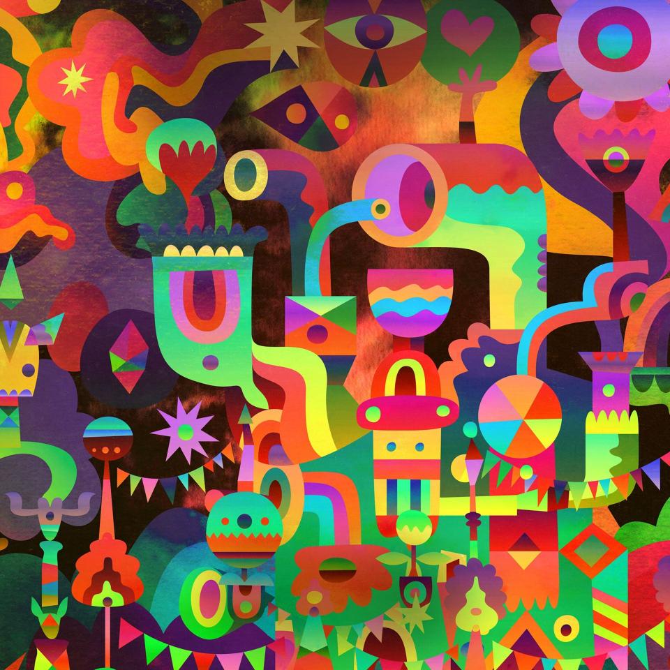 Psychedelic Abstract Landscape - Related Dark Wallpapers wallpaper