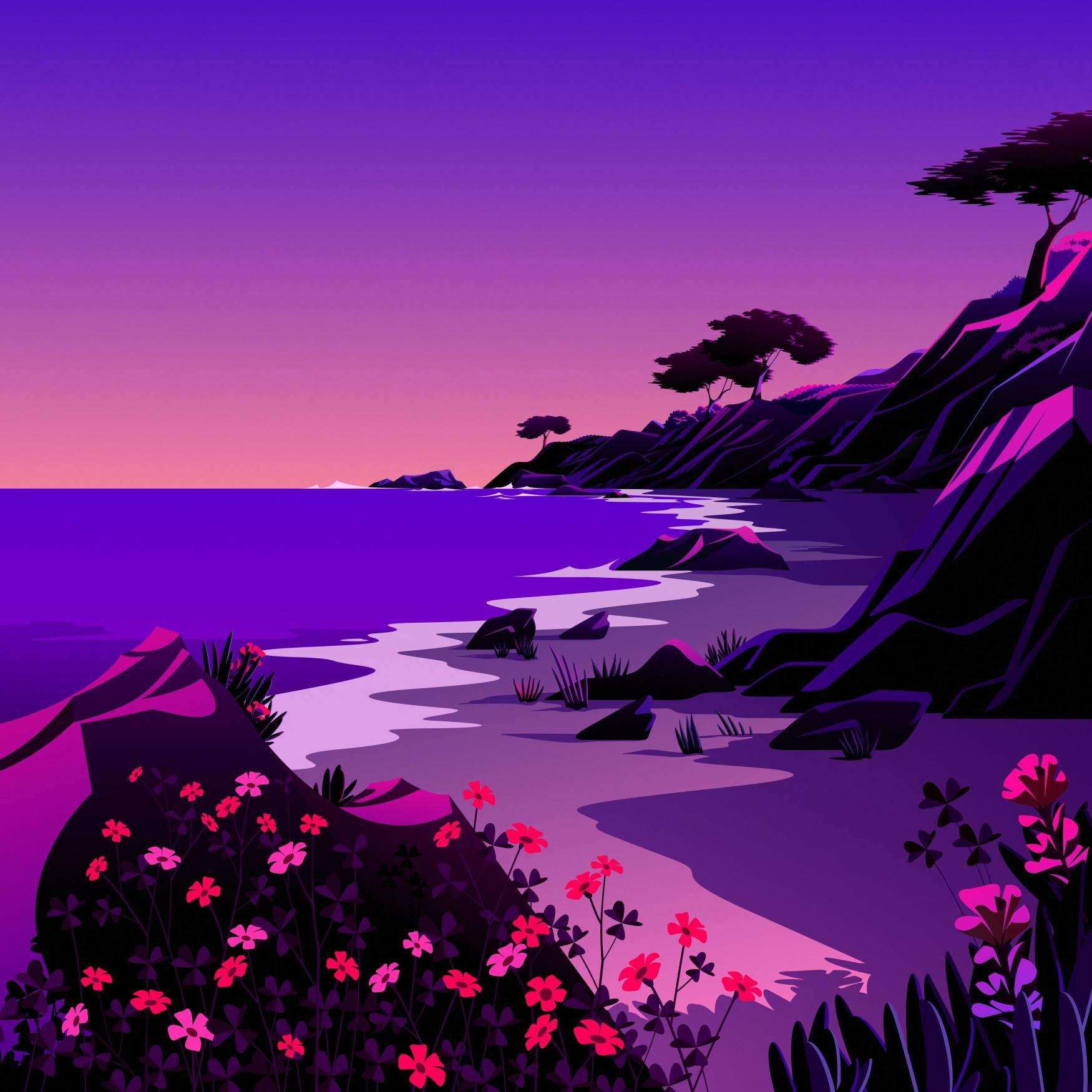 Purple Beach Sunset - Related Dope Wallpapers wallpaper
