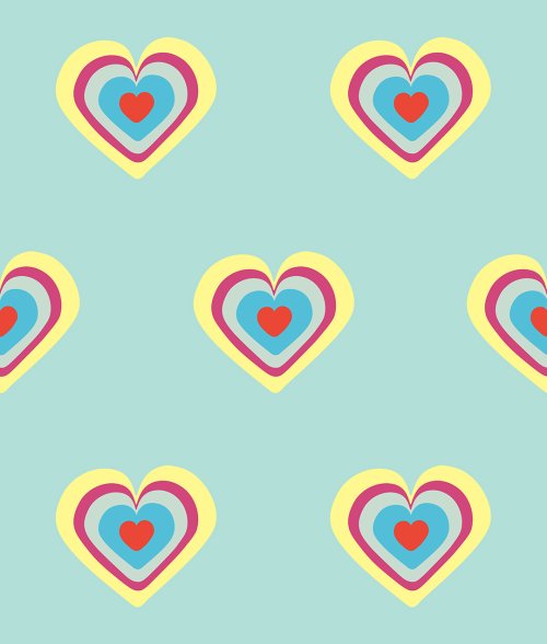 Retro Heart Pattern Wallpaper