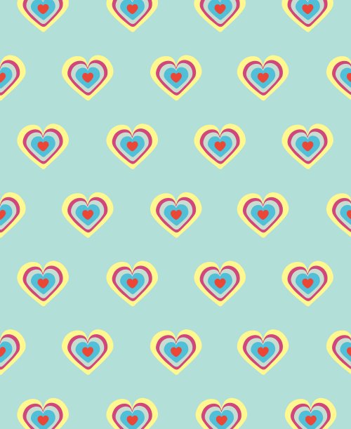 Retro Layered Heart Pattern