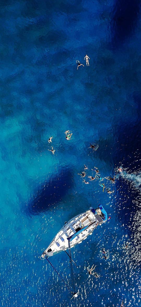 Sailboat and Swimmers - Related Dope Wallpapers wallpaper