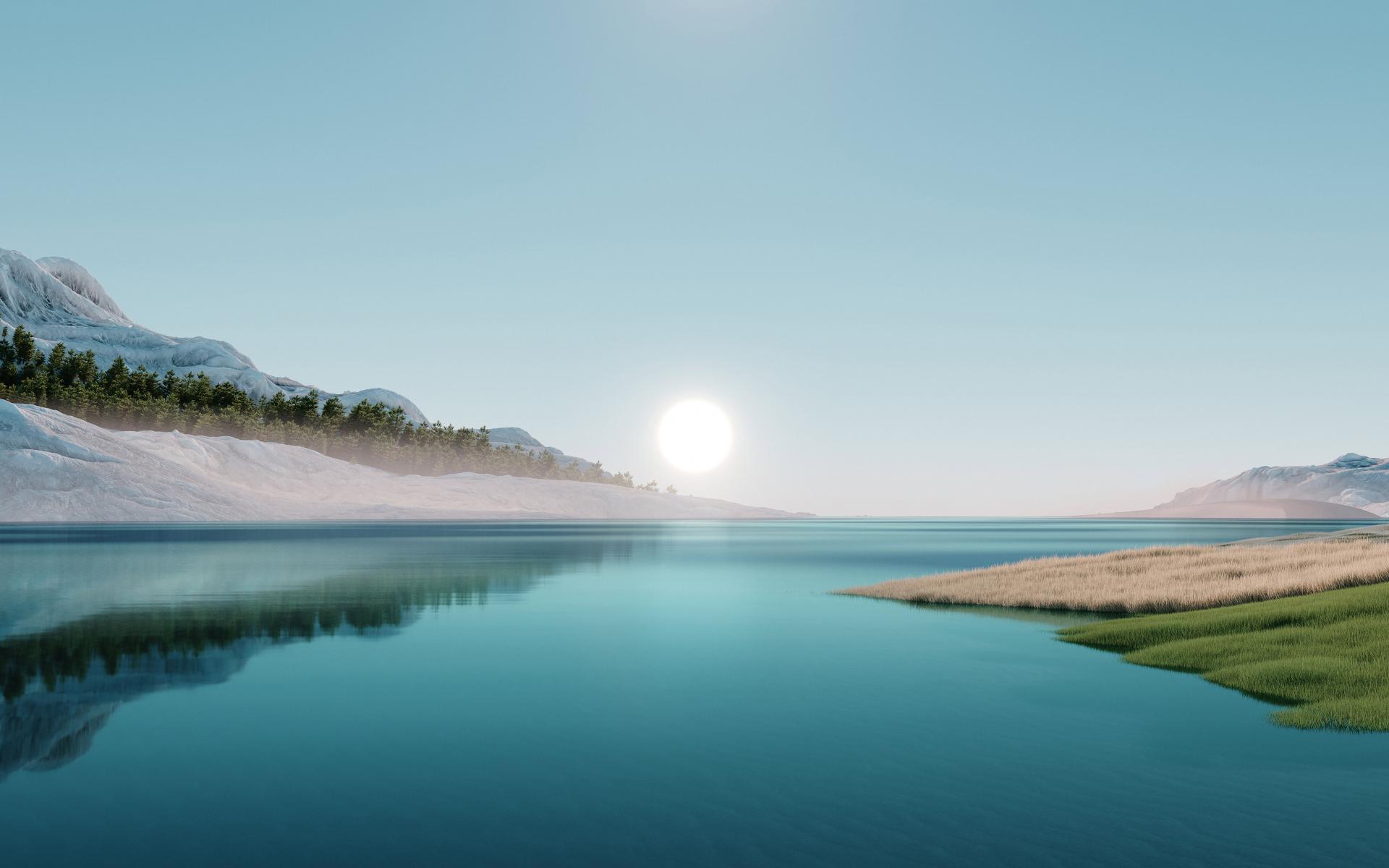 Serene Mountain Lake Sunrise - Related Dope Wallpapers wallpaper