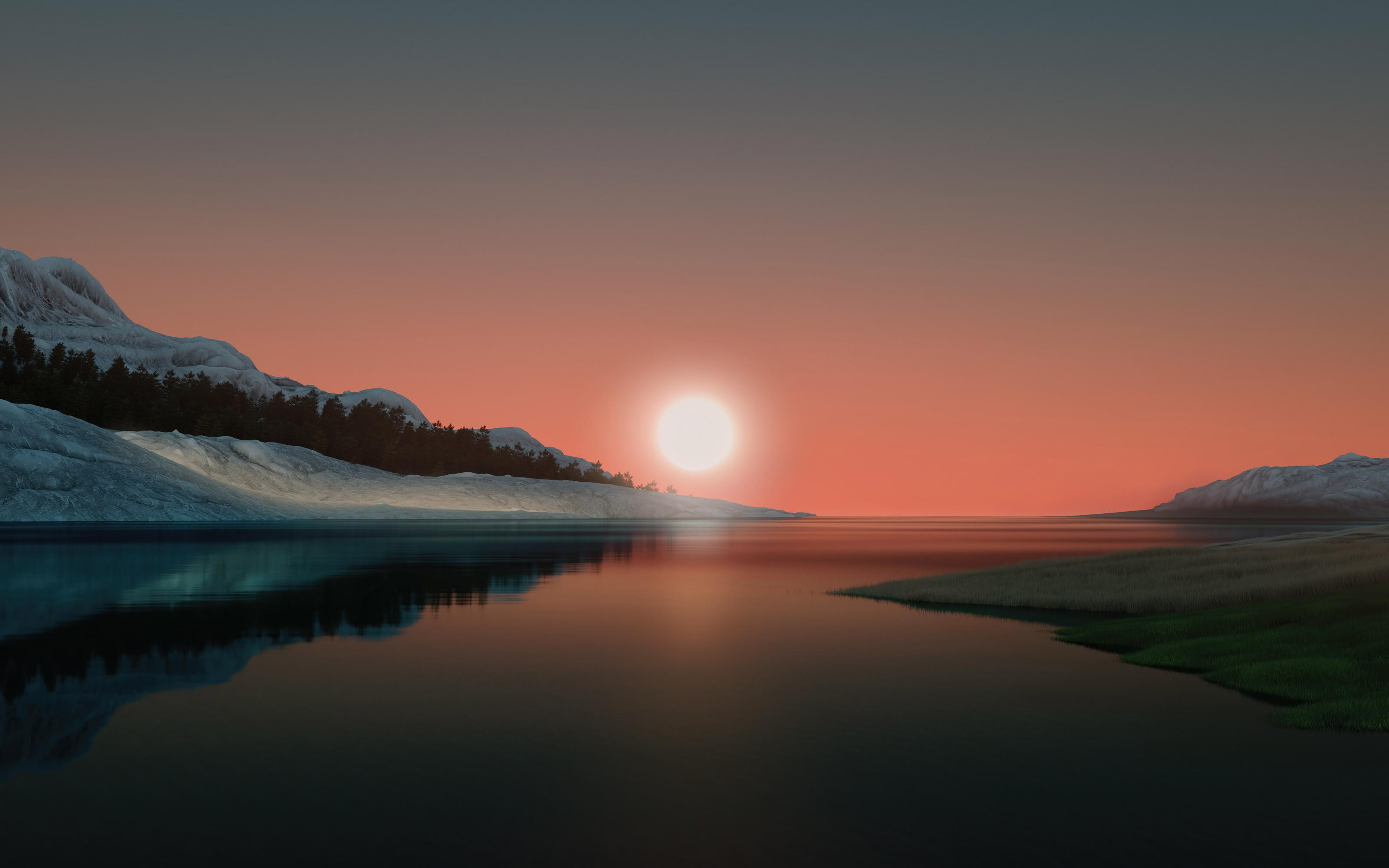 Serene Mountain Lake Sunset - Related Dope Wallpapers wallpaper