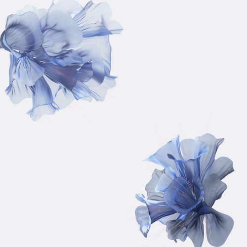 Sheer Blue Floral Huawei Wallpaper