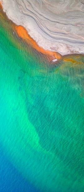 Turquoise Coastline Aerial - Related StockWalls wallpaper