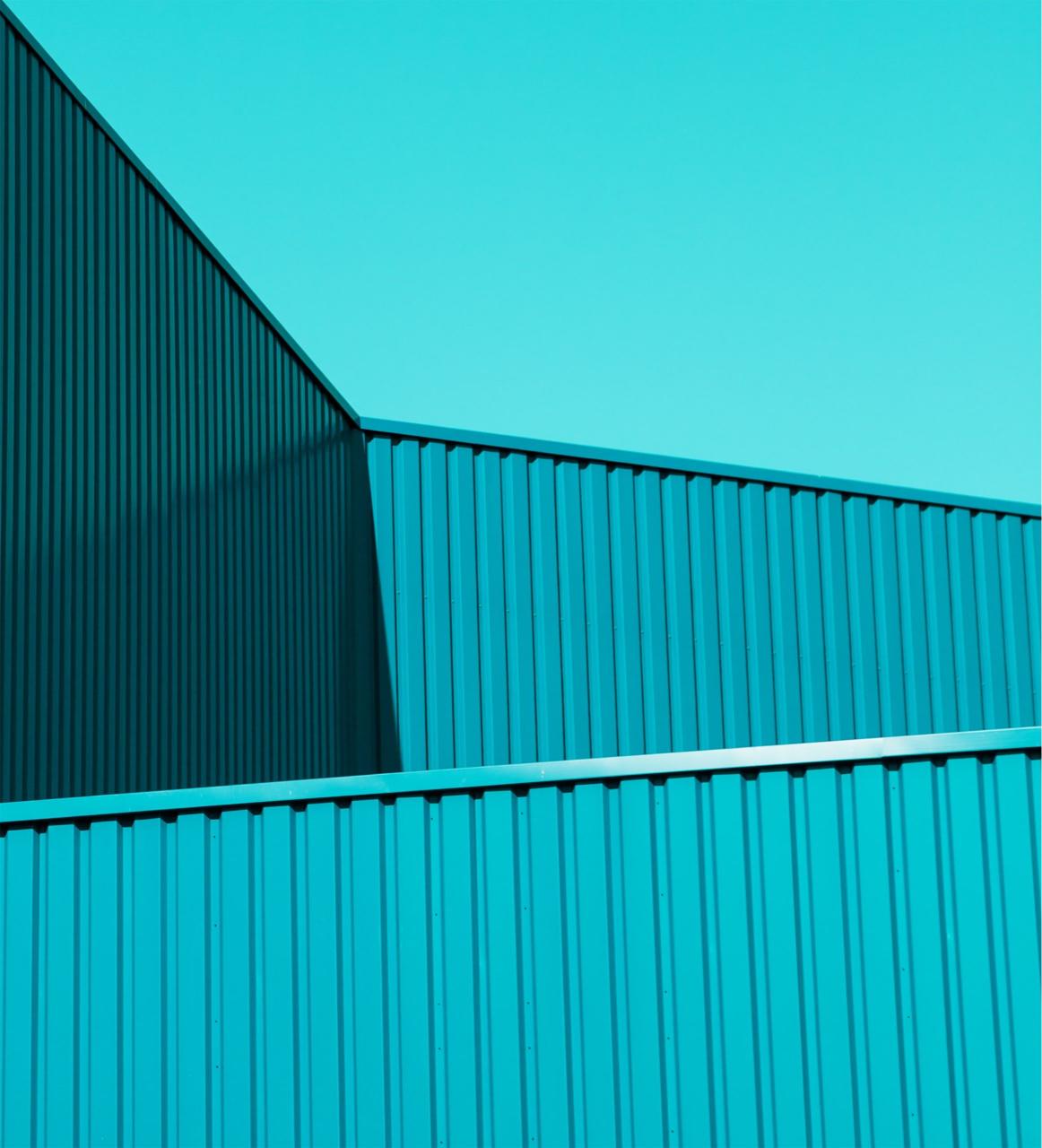 Turquoise Corrugated Geometry