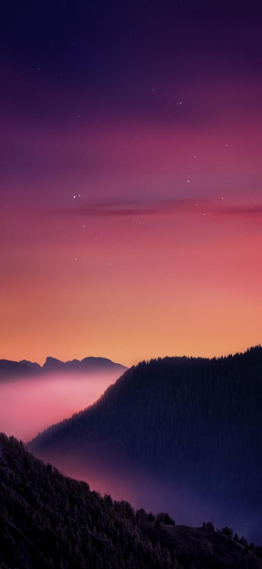 Twilight Mountain Mist - Related Dark Wallpapers wallpaper