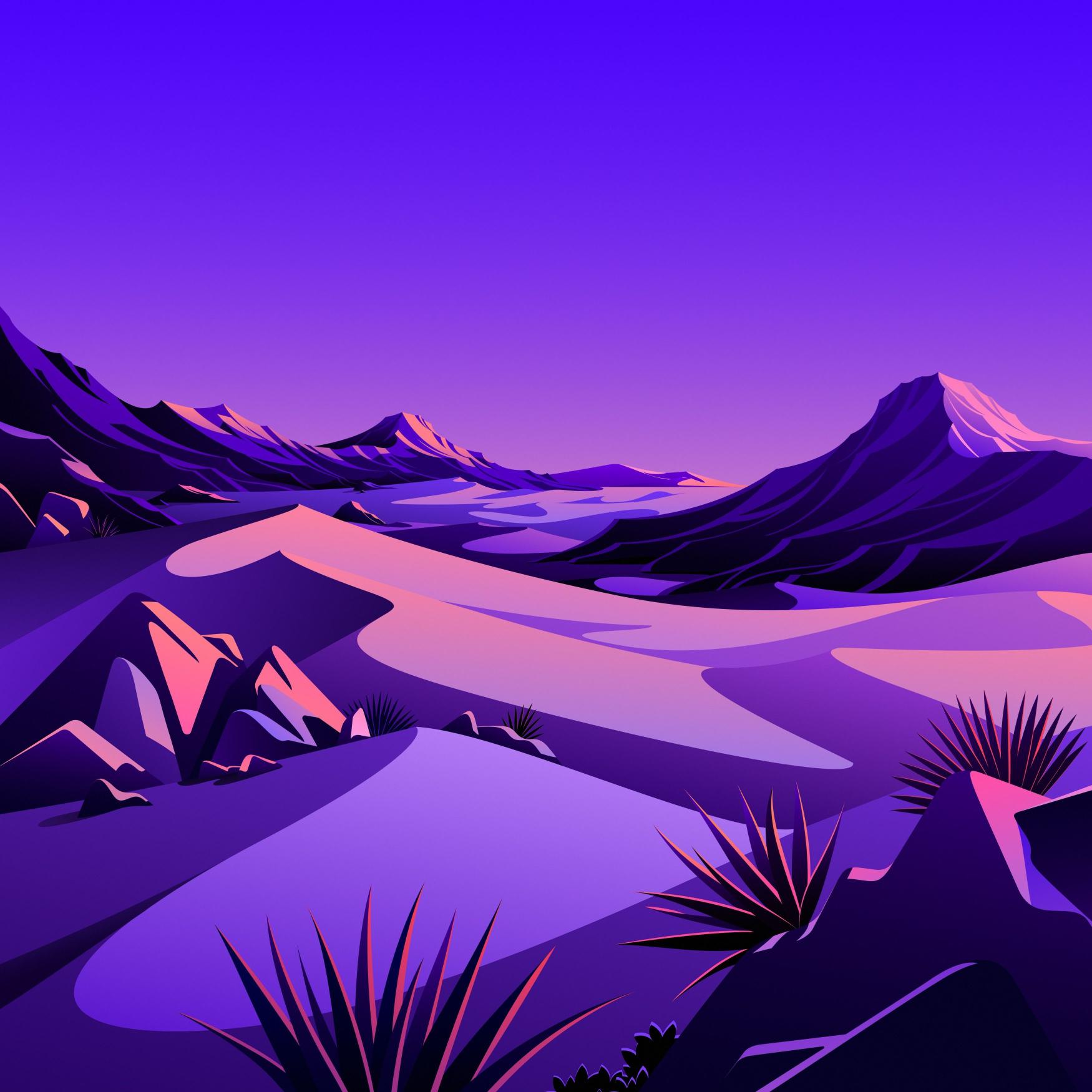 Vibrant Desert Landscape - apple Wallpaper