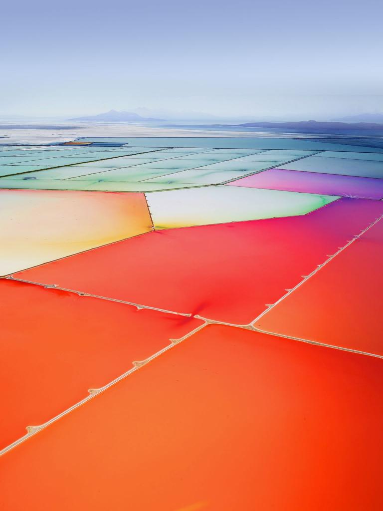 Vibrant Salt Flats Aerial - apple Wallpaper