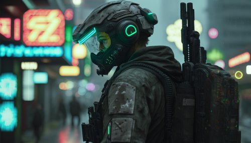 Cyberpunk_Soldier_Neon_City - Related Dope Wallpapers wallpaper