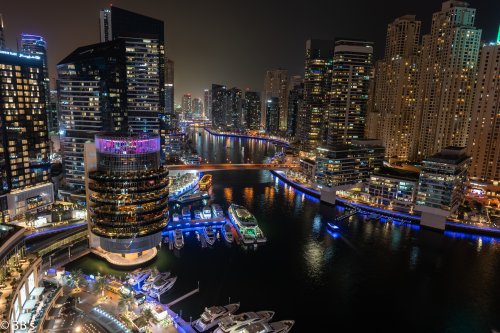 Dubai Marina Nightscape View