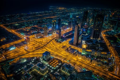 Dubai Night Cityscape Aerial - Related 4K Wallpapers wallpaper